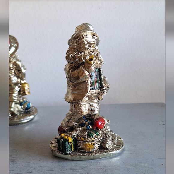 Set of 4 Santa Claus elves in silver - Picture 9 of 11